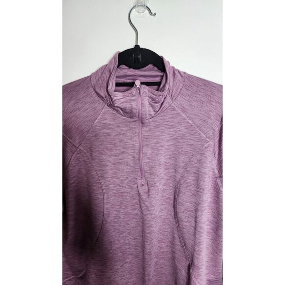 Apana Quarter Zip Long Sleeve Purple Pullover Yoga Jacket Size L - Picture 2 of 6